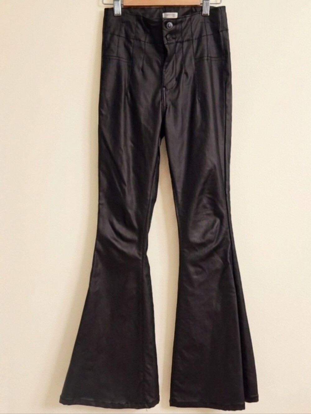 Modish Rebel Youth Faux Leather Flare Pants - Black - Size 12 Kids